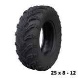 2pcs 25x8-12" & 2pcs 25x10-12" Tyres 6ply For Off Road Quad ATV Farm Dirt Bike - TDRMOTO