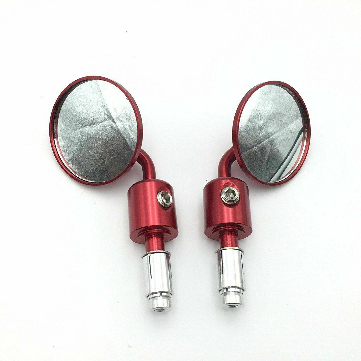 Red CNC 7/8" Handle Bar End Rear-view Mirror Universal Fit - TDRMOTO