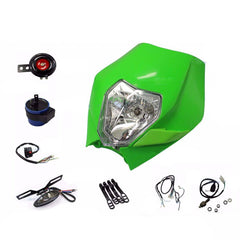 Green Recreation Registration Head Lamp Light Complete Kit For Dirt Bike Motorcycle - TDRMOTO