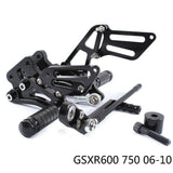 CNC Adjustable Rearset Footpegs Rear Set Black For SUZUKI GSXR 600/750 2006 -2010 - TDRMOTO