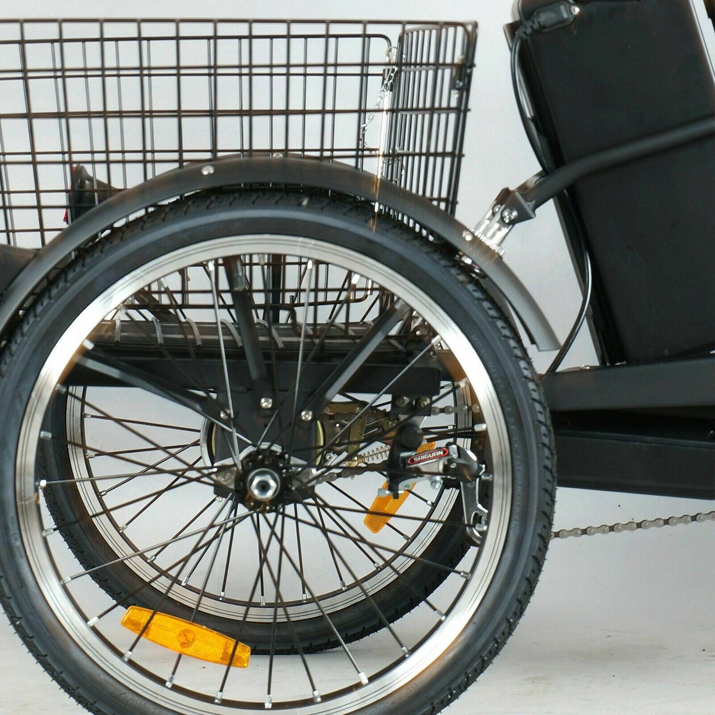 TDR Black Electric Tricycle 48V 250W 10AH with Basket - TDRMOTO