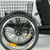 TDR Black Electric Tricycle 48V 250W 10AH with Basket Rear Rack Trolley - TDRMOTO