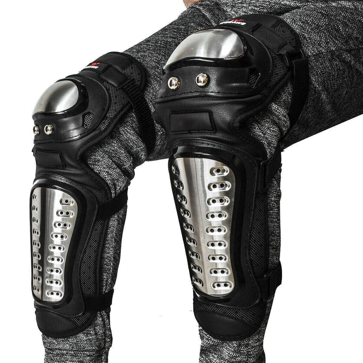 4P Set Bicycle Motor Alloy Steel Motocross Elbow & Knee Shin Guard Pads Protect - TDRMOTO