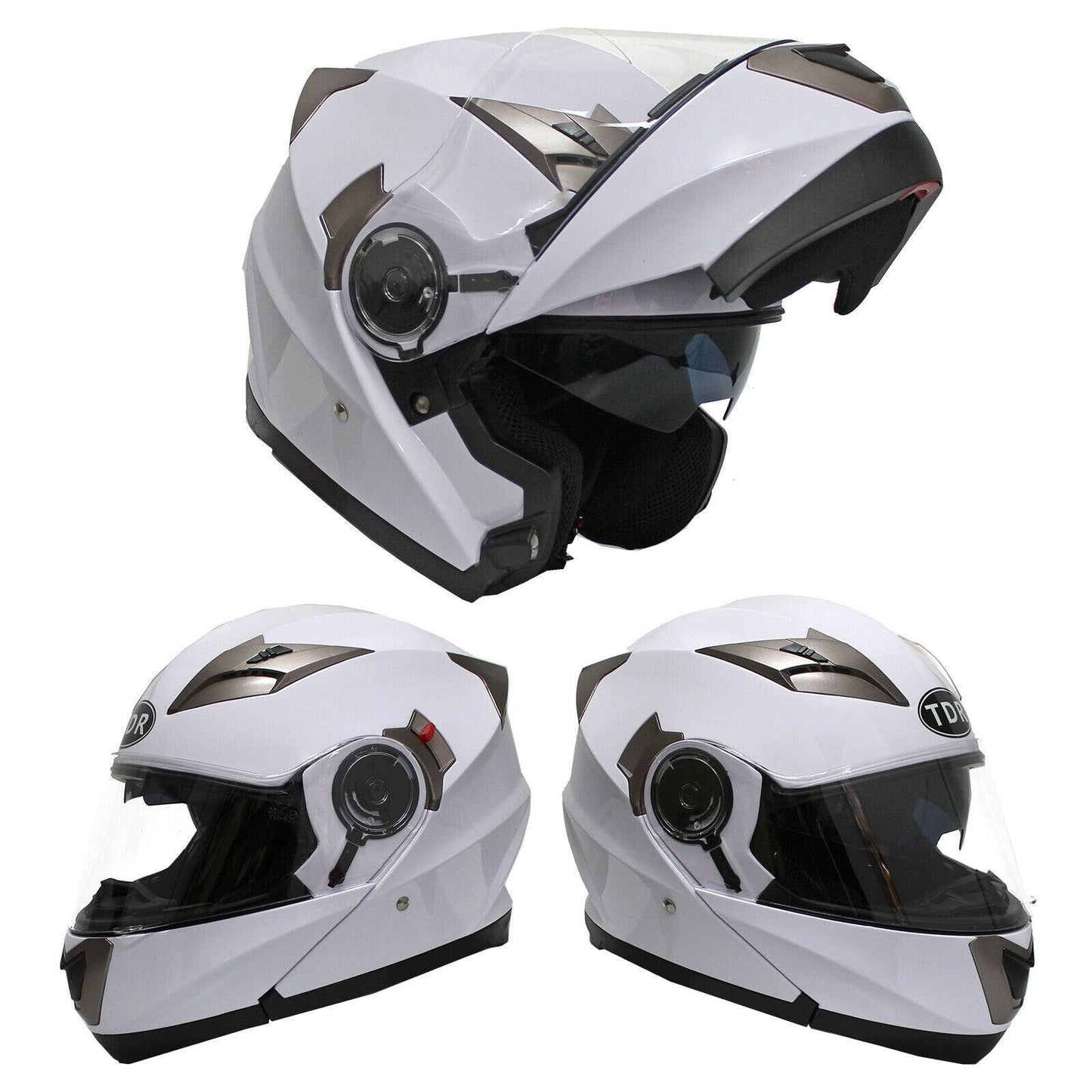 TDR White Motorcycle Helmet Adult ECE 22.05 - TDRMOTO