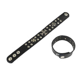 Men Women Boy Girl Biker leather bracelet wrist band wristband BLACK 3 Cross - TDRMOTO