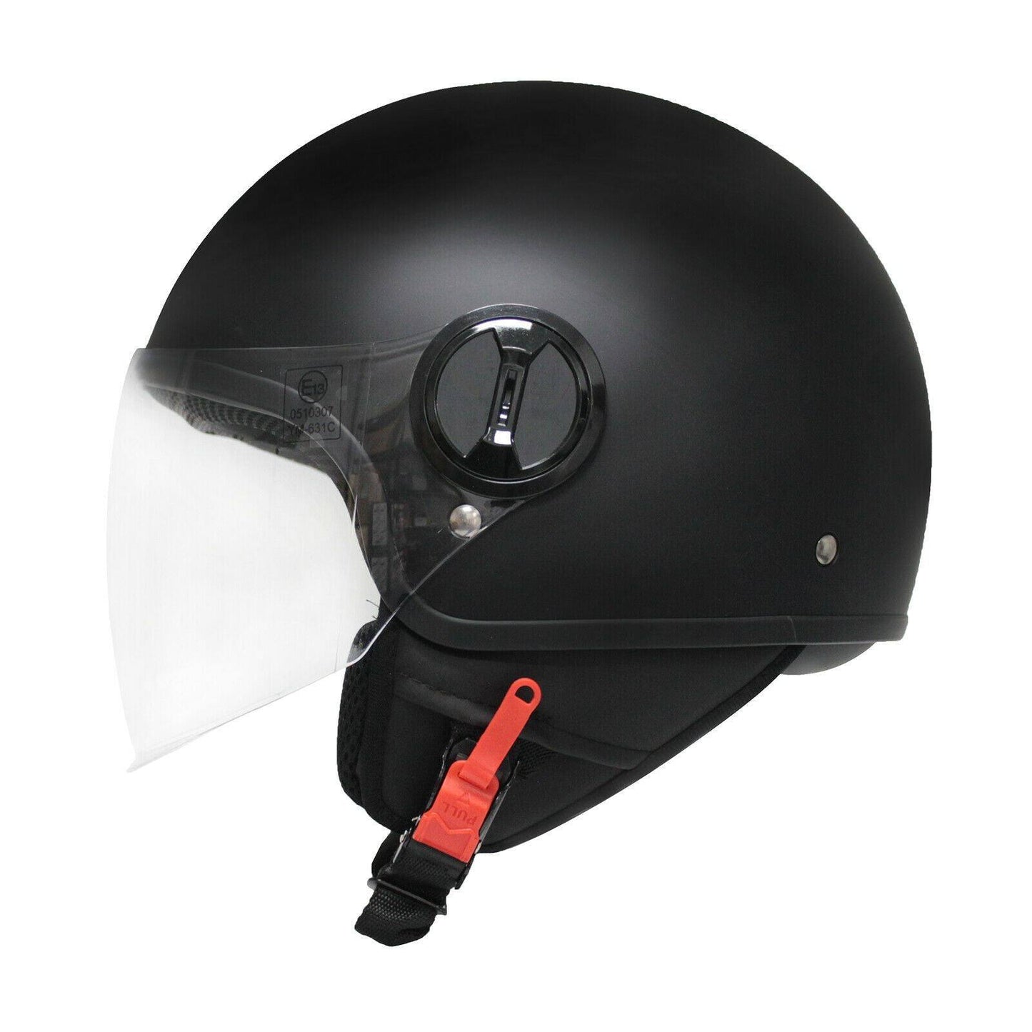 TDR Matt Black Open Face Motorcycle Helmet for Adult - TDRMOTO