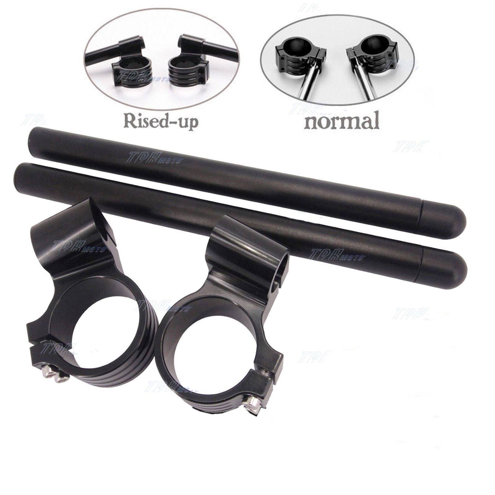 1" Raised Riser Clip-On ClipOns Handlebar Universal Fits 35mm Forks CAFE RACER - TDRMOTO