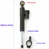 Black CNC Steering Damper Motorcycle Linear Stabilizer Reversed Safety Control - TDRMOTO