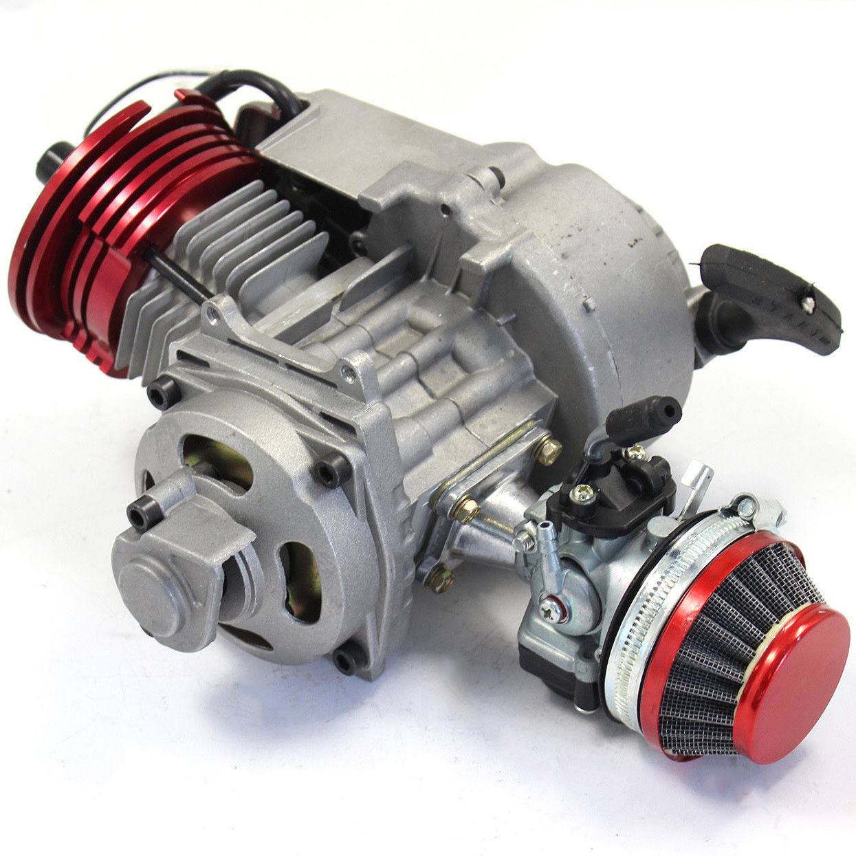 Red 2 Stroke HP Racing Engine 49cc 47cc 50cc Pocket/Quad/Dirt Bike Pull Start - TDRMOTO