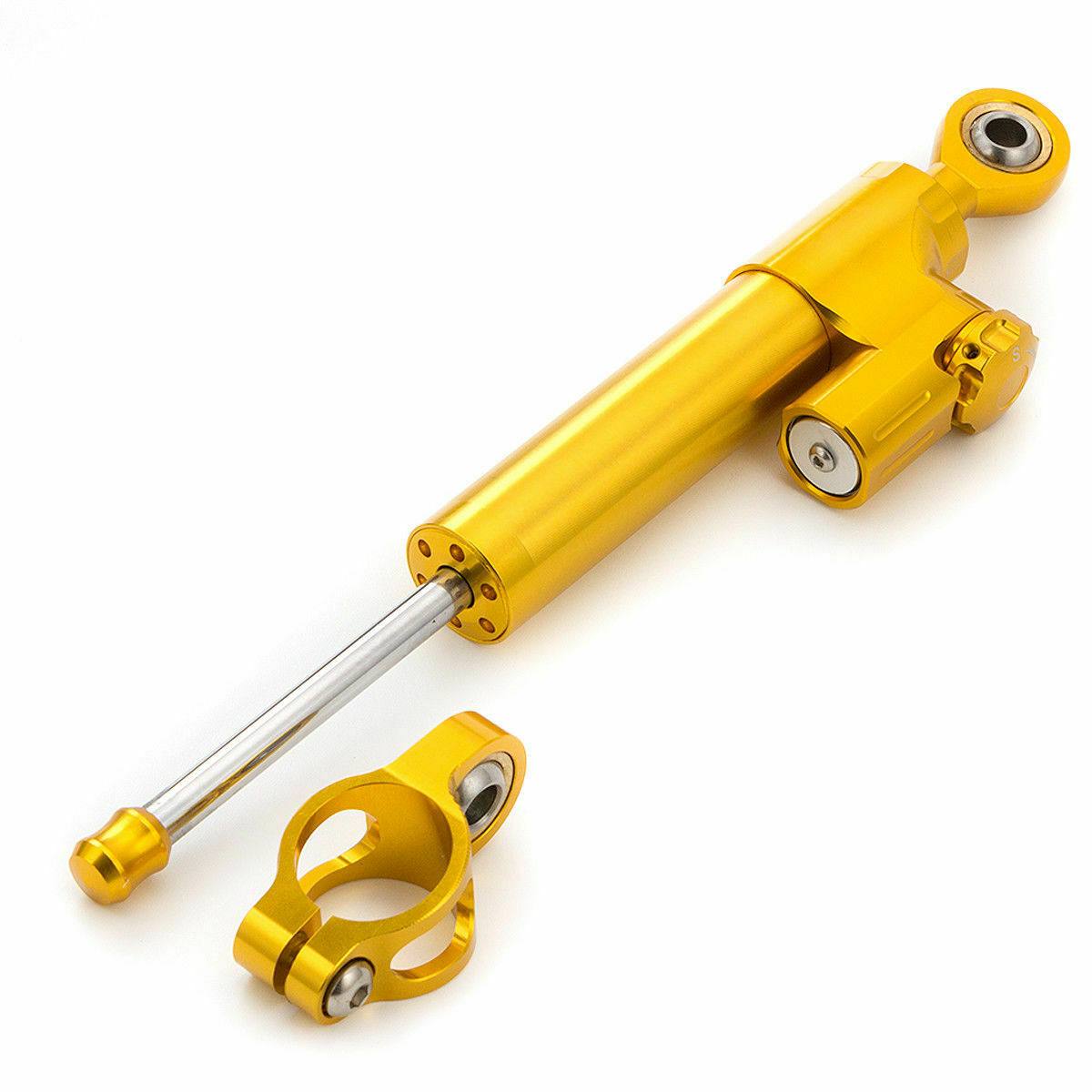 Gold Universal CNC Steering Damper Motorcycle Linear Stabilizer Reversed Safety Control - TDRMOTO