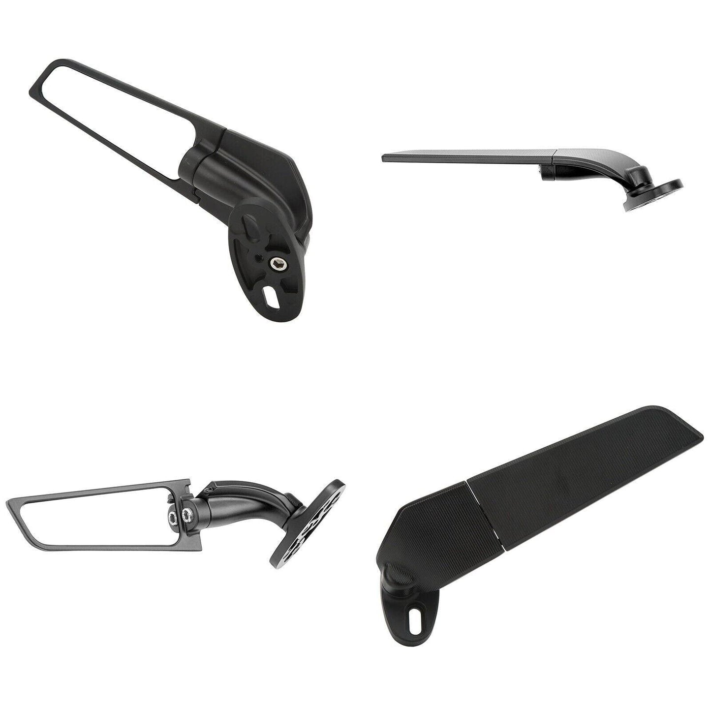 2Pcs Unviersal Motorcycle Rearview Mirrors Adjustable Wind Swivel Wing Mirror - TDRMOTO