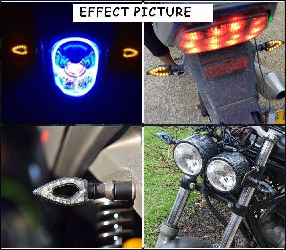 4x LED Turn Signal Indicator Light Black For Kawasaki Ninja 250R EX250 Versys - TDRMOTO