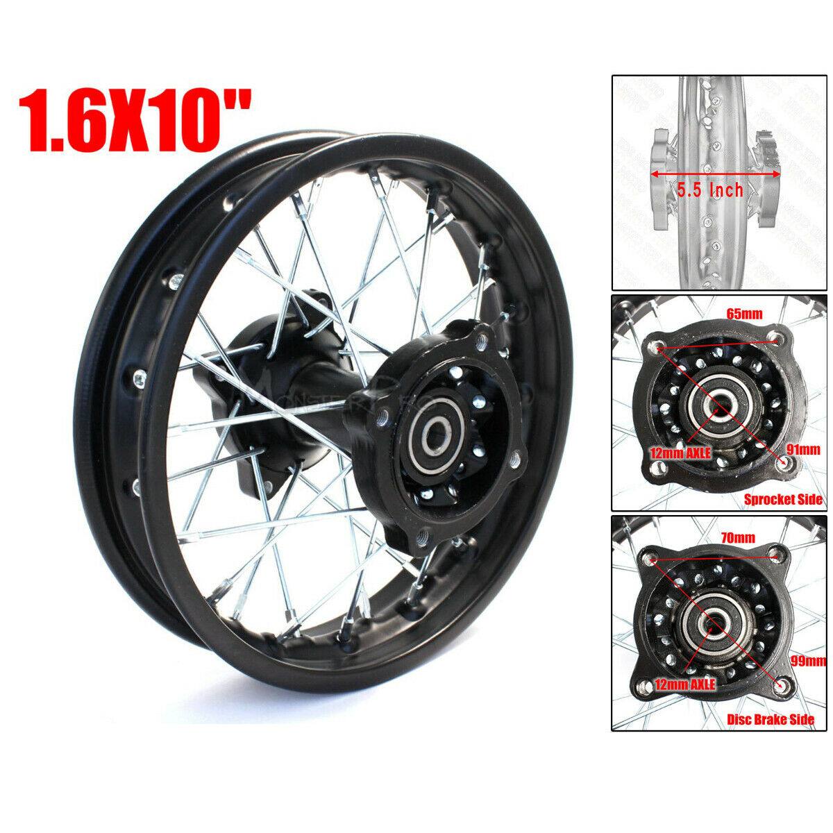 10 inch 1.6-10" Wheel Rim for 50cc 70cc mx Dirt Pit Pro Trail bikes 2.50-10 - TDRMOTO