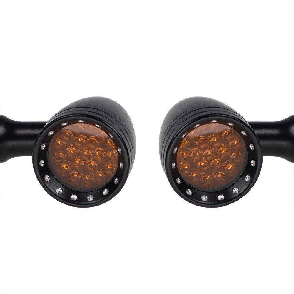 Quality Black Aluminium Bullet LED Motorbike Indicators Turn Signals Universal - TDRMOTO