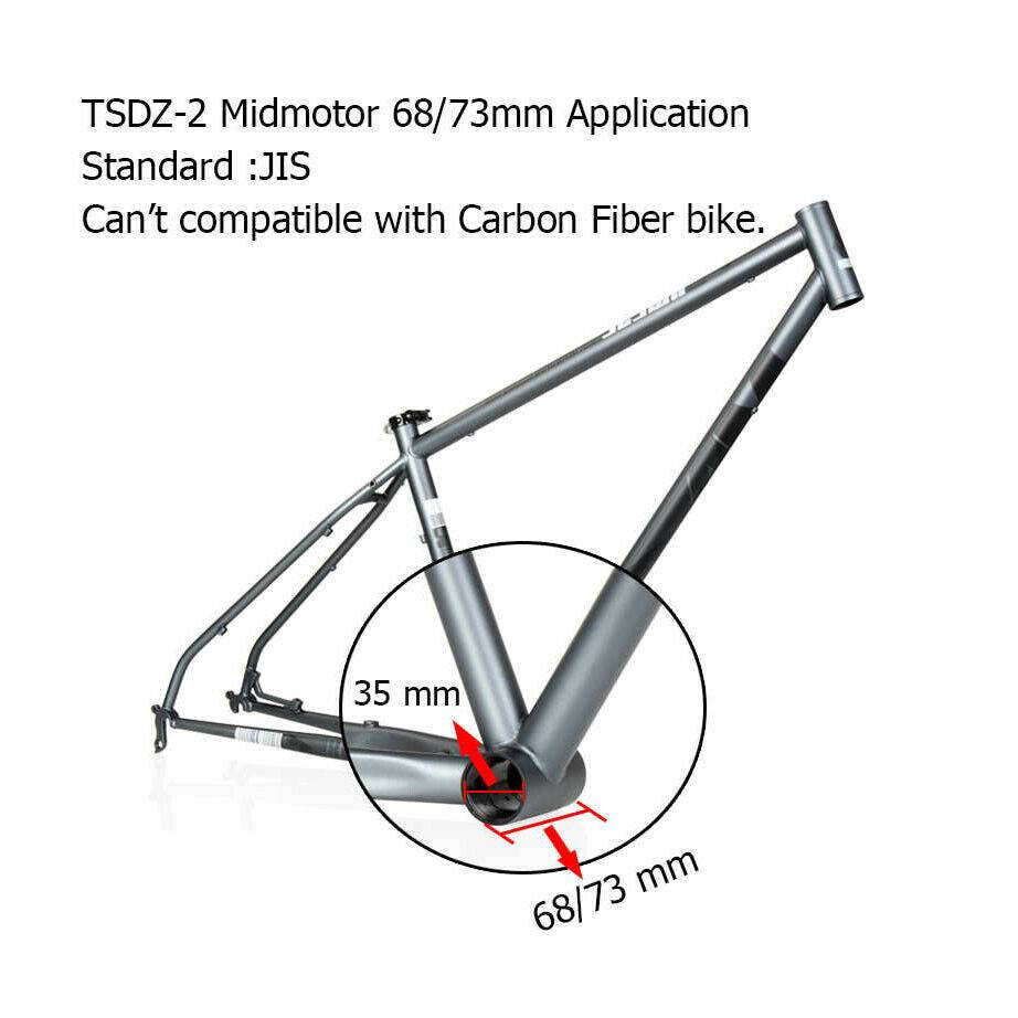 500W TongSheng TSDZ2 Mid Drive 48V 15Ah Rear Rack Battery Electric Bike Conversion Kit - TDRMOTO