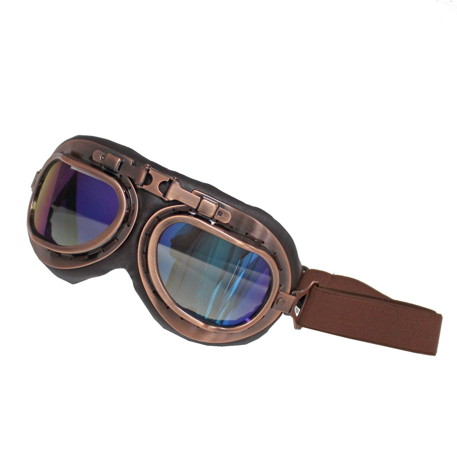 Motorcycle Vintage Style With Glasses Goggles Retro Harley Helmets For Men Women - TDRMOTO