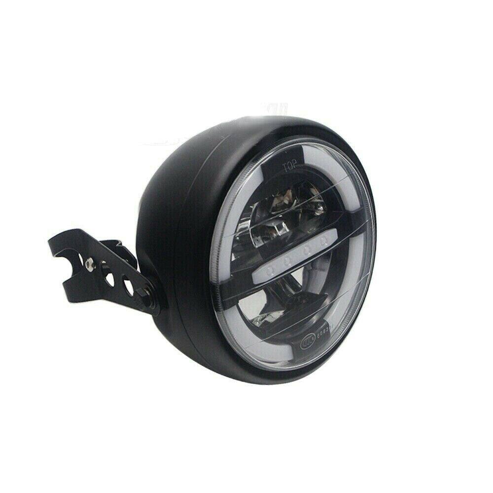 Motorcycle 6.5" 7" Headlight Round LED Driving Lamp Head Lamp with Brackets Set - TDRMOTO