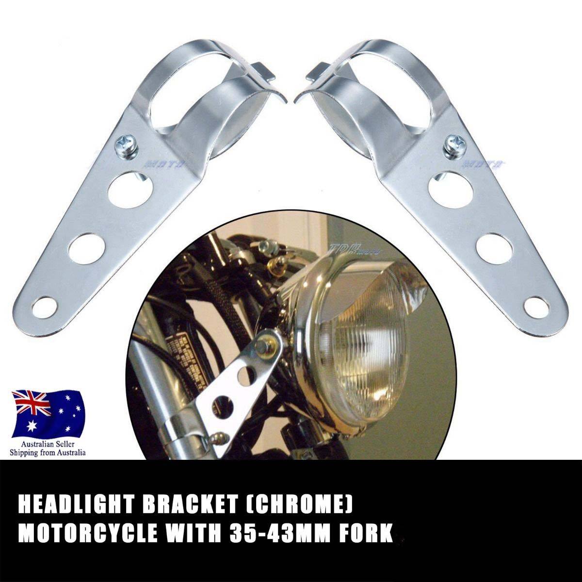 Chrome Headlight Mount Bracket For Motorcycles Fork Ear Bobber Racer 37mm-45mm - TDRMOTO
