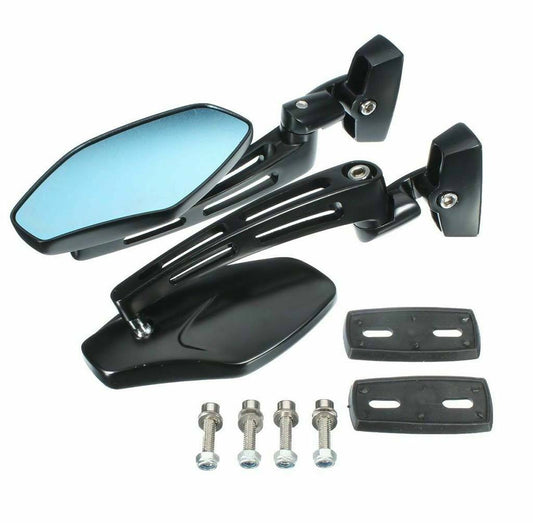 Black Aluminium Rear View Mirror For Honda Suzuki Motorcycles - TDRMOTO