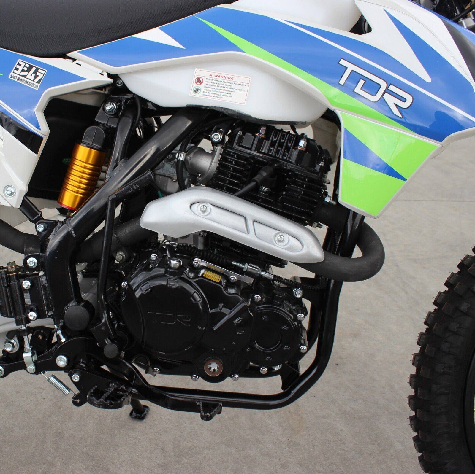 TDR CJ250 250cc Dirt Pit Bike Off Road Motocross Electric/Kick Start Motorbike Blue & Green - TDRMOTO