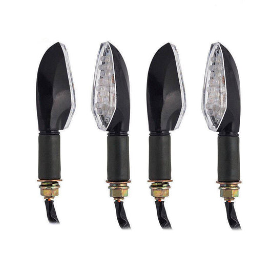 4x Black Indicators Motorcycle Motorbike LED Blinkers Yamaha Honda Suzuki - TDRMOTO