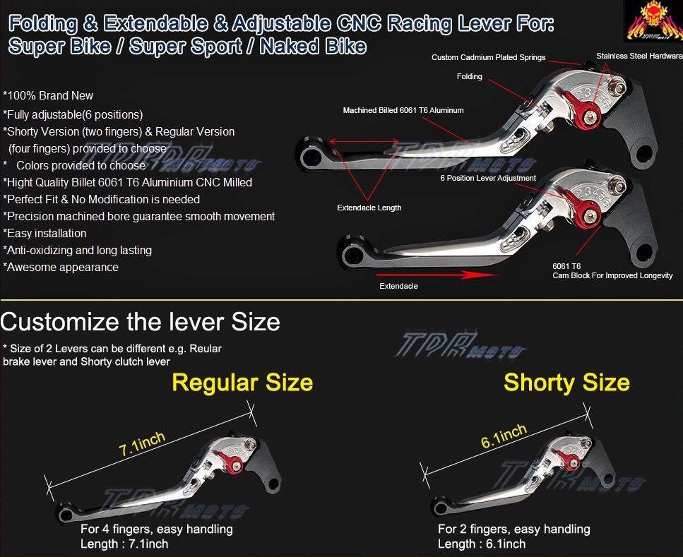 Adjustable Brake & Clutch Lever for Honda CBR600RR 2003-06 CBR954RR 2002-03 - TDRMOTO
