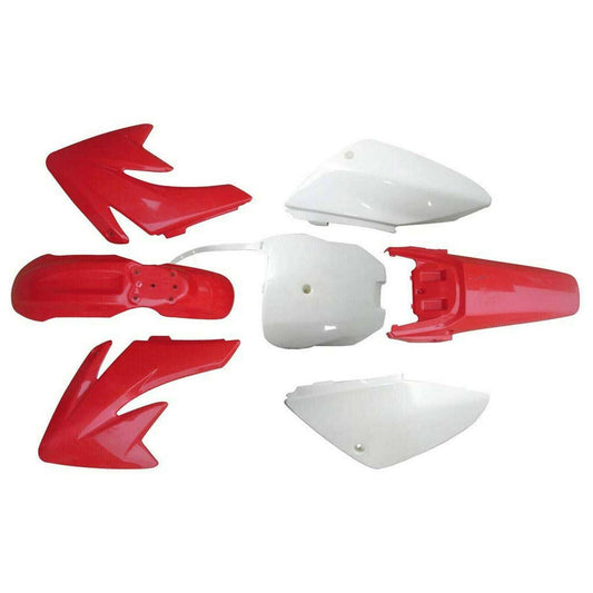 RED & WHITE CRF70 Plastics Fairing Guard Fender Dirt Pit Bike 140/150/160/200 cc - TDRMOTO