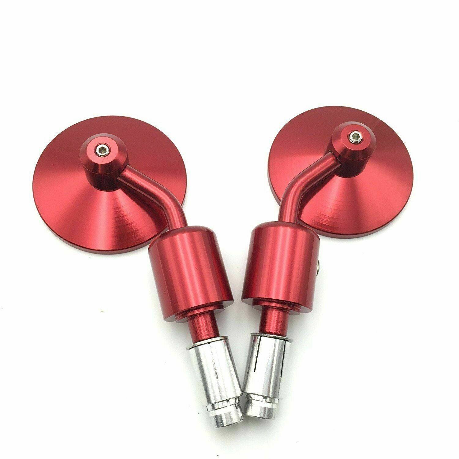 Red CNC 7/8" Handle Bar End Rear-view Mirror Universal Fit - TDRMOTO