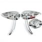 NEW Chrome Skeleton Skull Mirrors Universal Motorcycle Cruiser Touring Sportbike - TDRMOTO