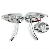 NEW Chrome Skeleton Skull Mirrors Universal Motorcycle Cruiser Touring Sportbike - TDRMOTO