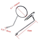 8mm Chrome Round Motorcycle Side Rear View Mirrors - TDRMOTO
