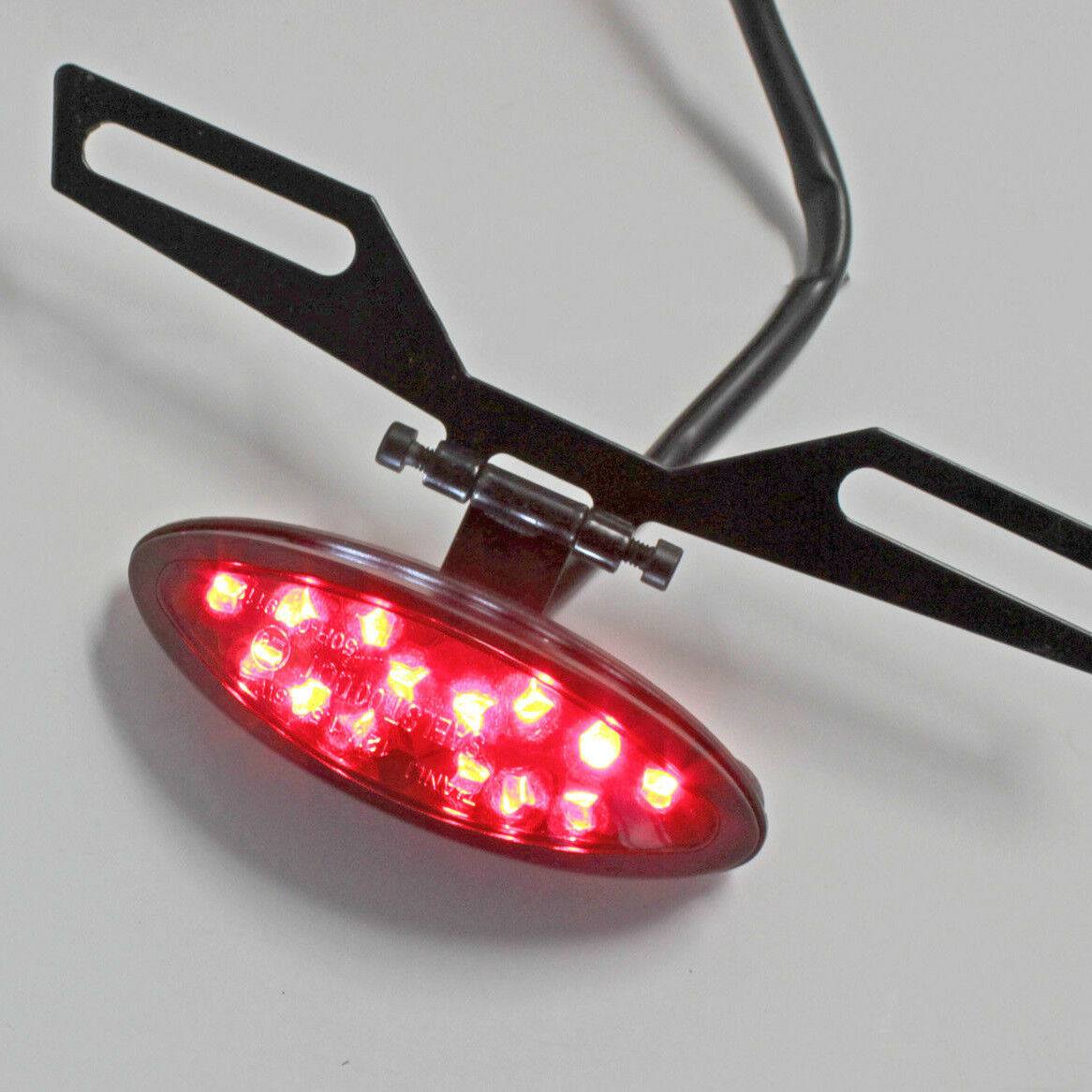 19 LED Motorcycle Bike Tail Light License Plate Rear Red White Universal Smoke - TDRMOTO