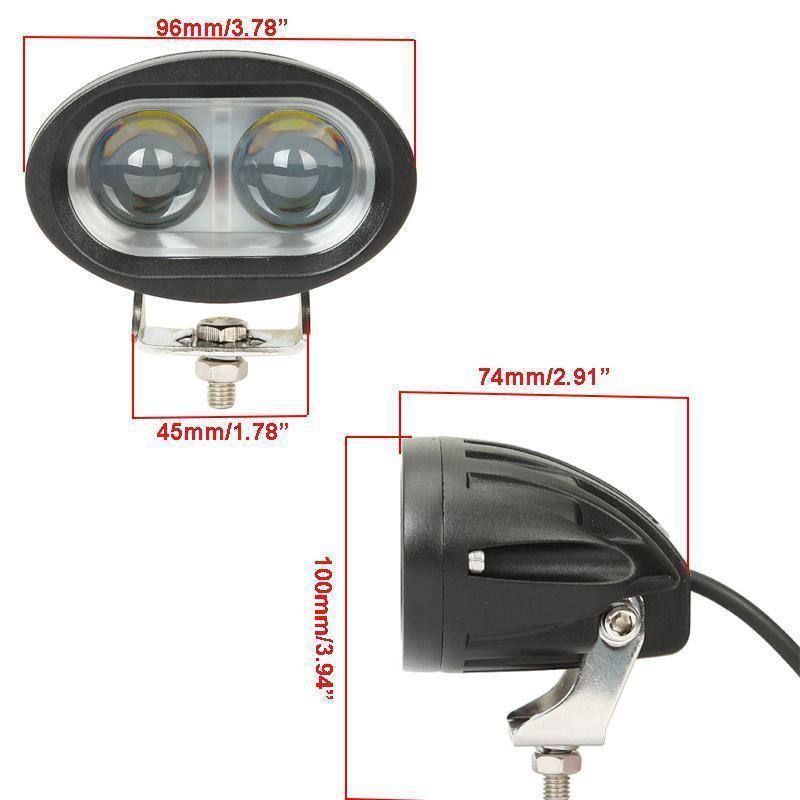 Pair - Motorcycle LED Driving Spotlight Spot Fog Head Light Lamps Bright White - TDRMOTO