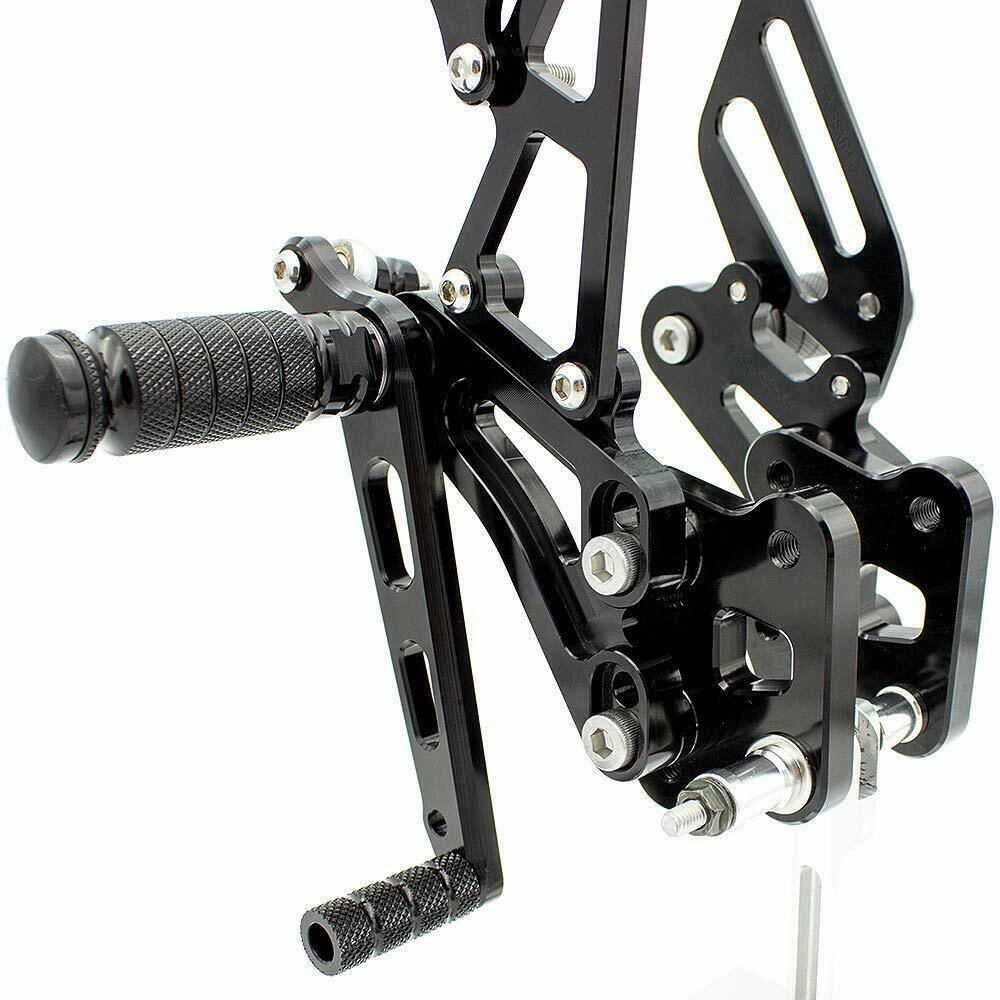 Sasaonsale Black CNC Foot Pegs Set (Front & Rear) For Suzuki GSXR