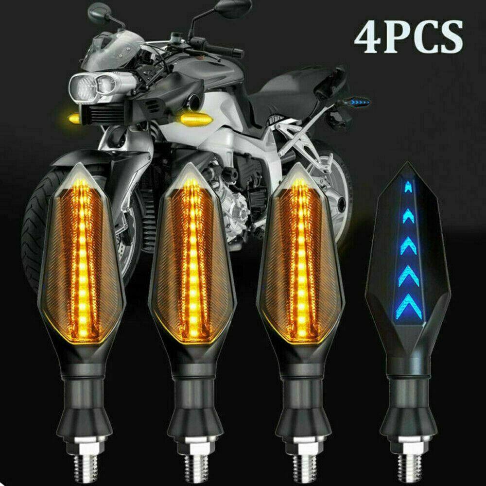 4 x Amber Blue LED Indicators Blinkers Yamaha Honda Suzuki Hyosung - TDRMOTO