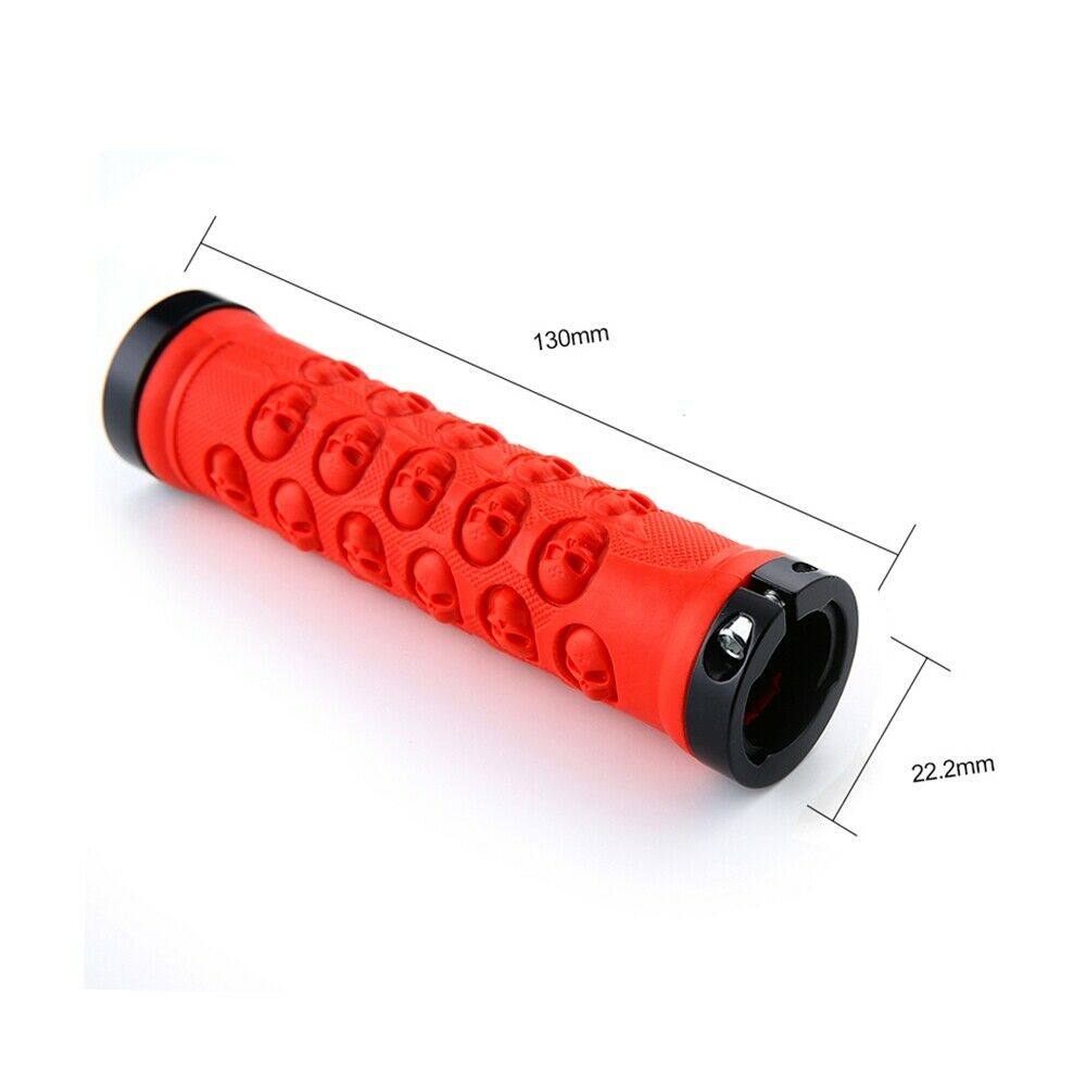 2Pcs Red Skull Anti-Slid Rubber Bicycle Bike Handlebars Handle Bar Grips - TDRMOTO