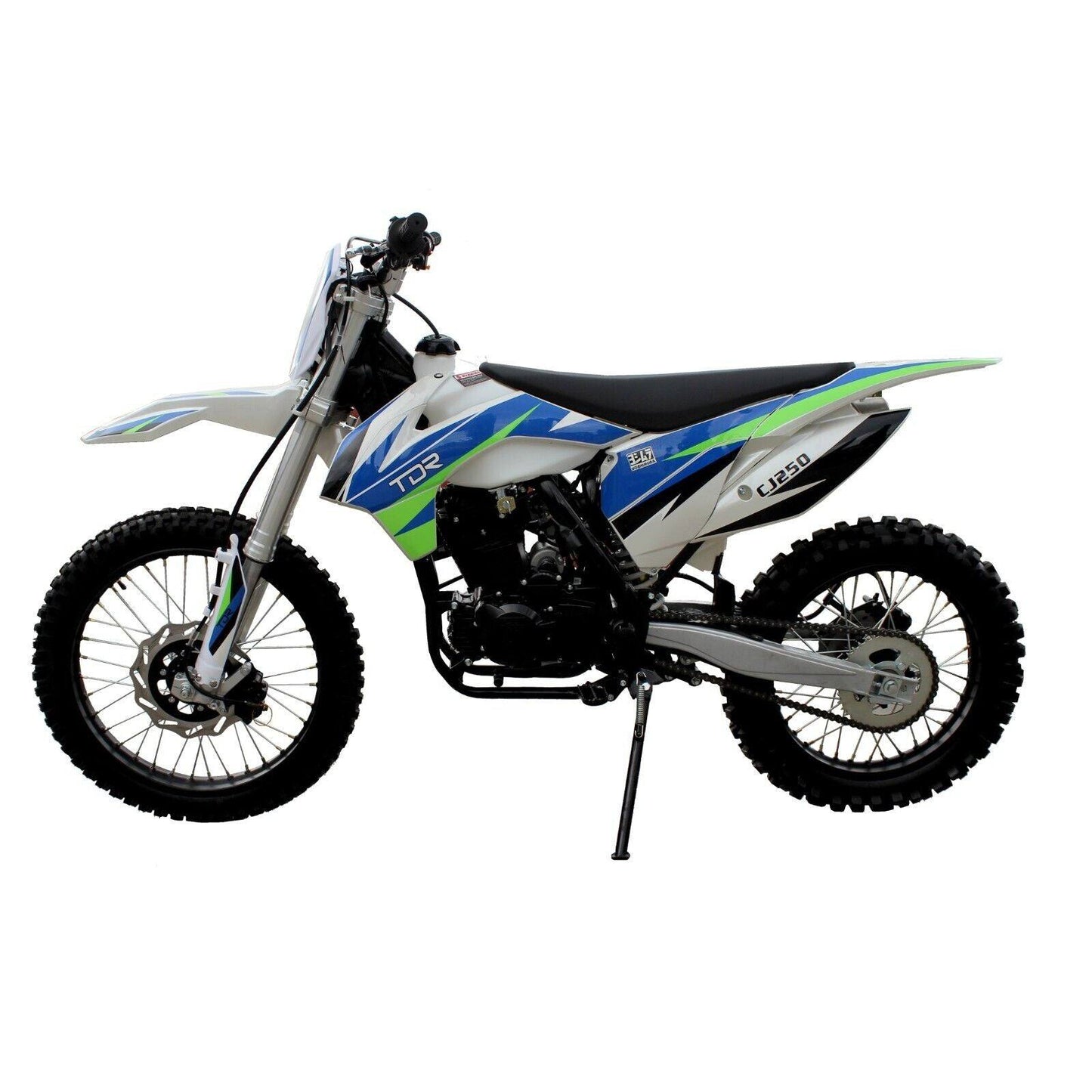 TDR CJ250 250cc Dirt Pit Bike Off Road Motocross Electric/Kick Start Motorbike Blue & Green - TDRMOTO