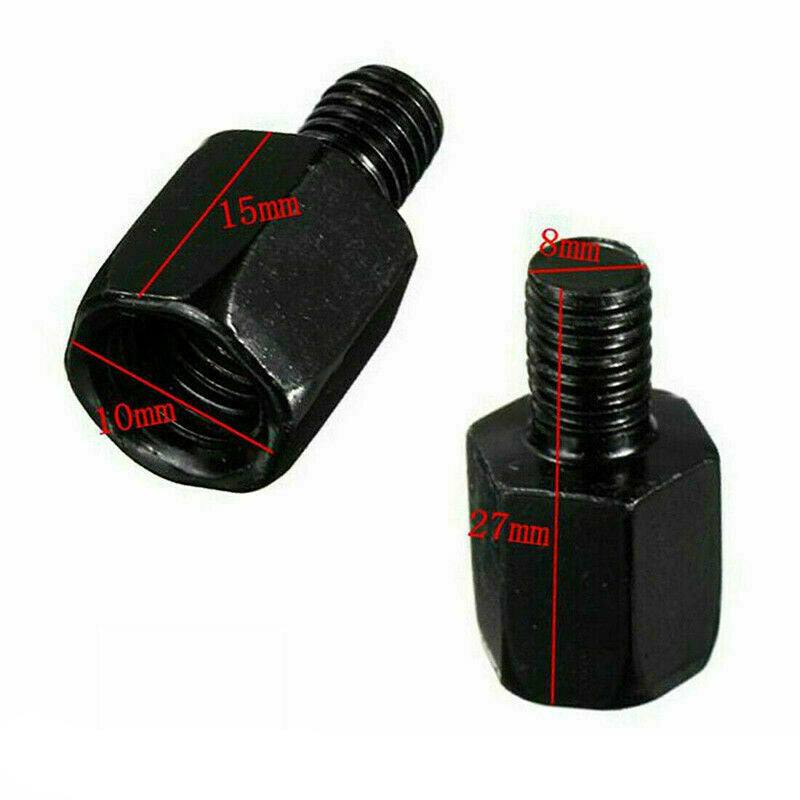 2 pieces Black Mirror Adapter Convert Right 10mm to Right 8mm - Thread Reducer Converter - TDRMOTO