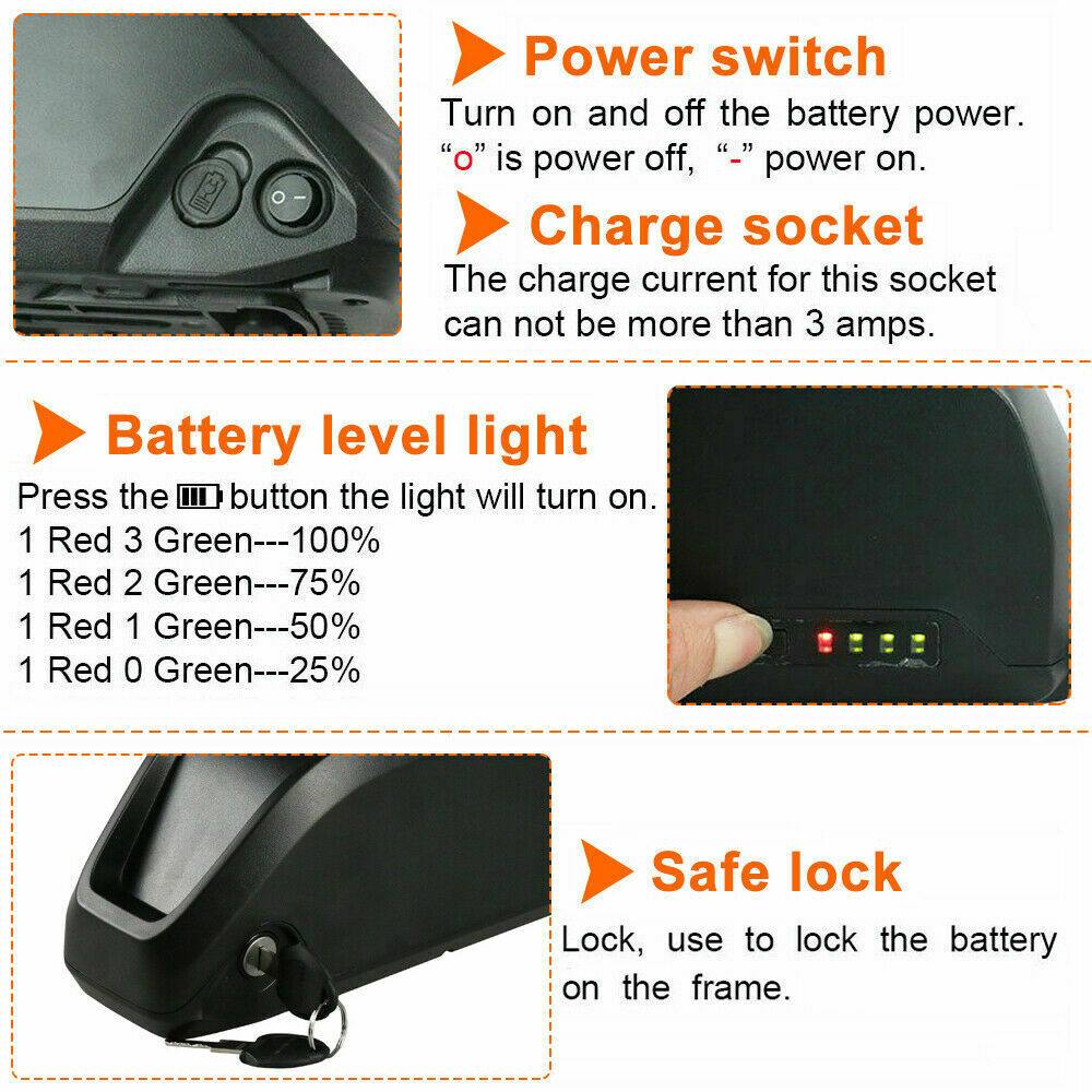 48V 13Ah eBike Electric Bike Battery Lithium Ion For 500W 1000W eBike - TDRMOTO