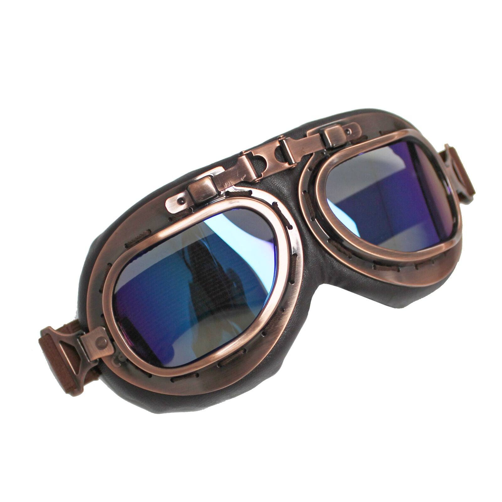 Motorcycle Vintage Style With Glasses Goggles Retro Harley Helmets For Men Women - TDRMOTO