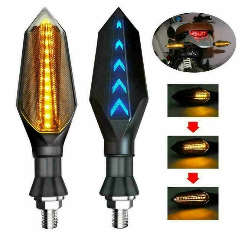 4 x Amber Blue LED Indicators Blinkers Yamaha Honda Suzuki Hyosung - TDRMOTO