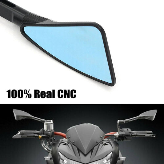 CNC Aluminum Motorcycle Rearview Mirrors Blue Glass For Yamaha MT09 MT07 - TDRMOTO