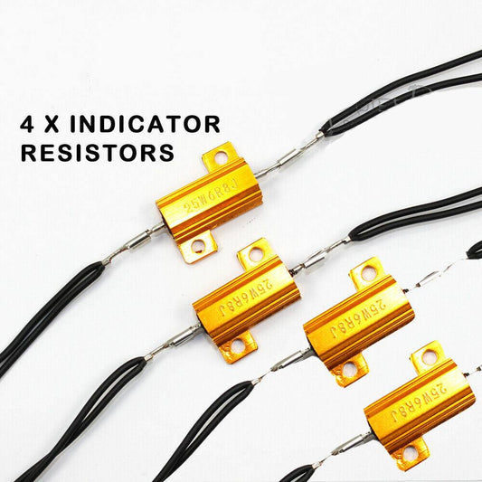 4x LED Bulb Turn Signal Light Load Resistor Fix Fast Flash Blink Error 25W - TDRMOTO