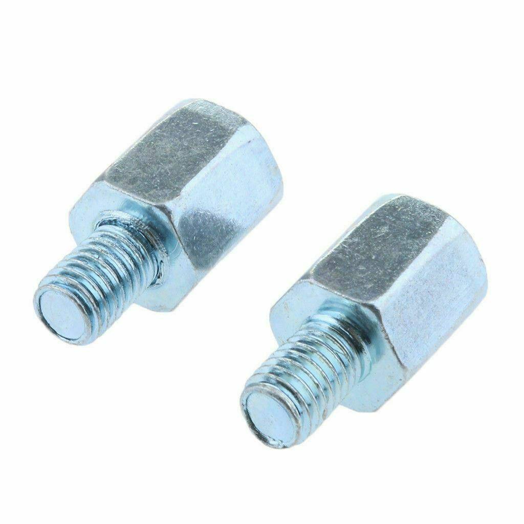 2 pieces Silver Motorcycle Mirror Mount Adapter Right 10mm to Right 8mm - Thread Reducer Converter - TDRMOTO