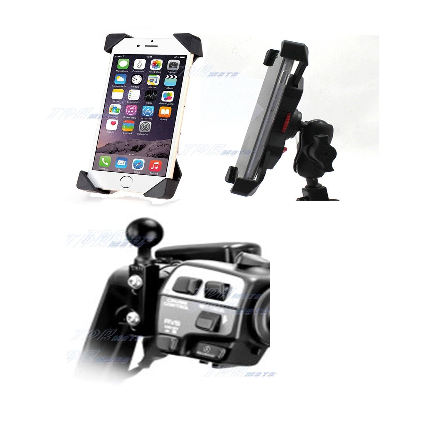 X-Bracket Motorcycle Bike Lever Mount Cellphone Holder USB Charger Cell Phone - TDRMOTO