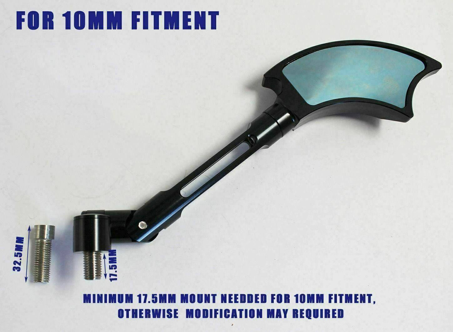 Pair of Quality Motorcycle 8MM 10MM CNC AXE Aluminum Rear View Side Mirrors CNC - TDRMOTO