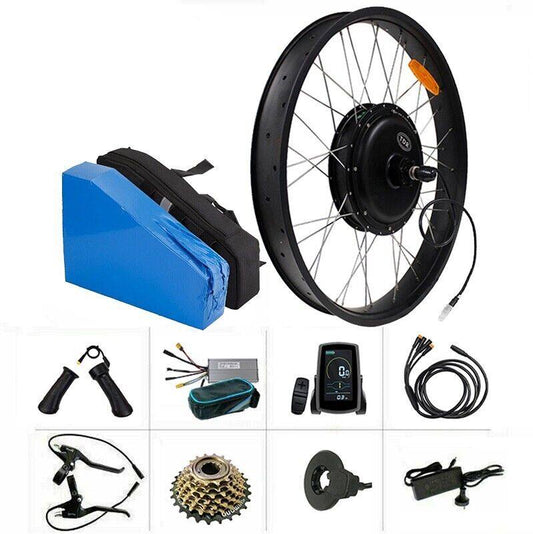 Electric Bike Rear Conversion Kit 1500W 26'' 15Ah Ebike Fat Tyre - TDRMOTO