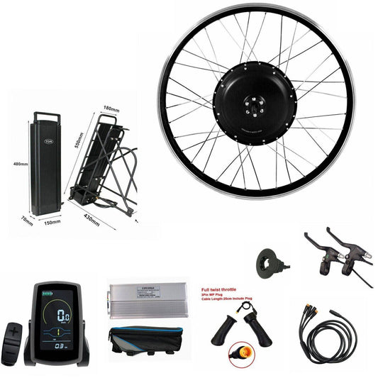 1500W 26" Rear Hub 48V 15Ah Rear Rack Battery Electric Bike Conversion Kit - TDRMOTO