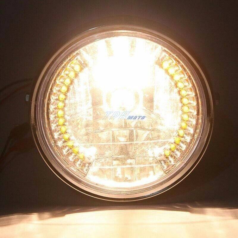 For Harley Bobber/Chopper/Touring/Custom Headlight Head Lamp With LED Signals - TDRMOTO