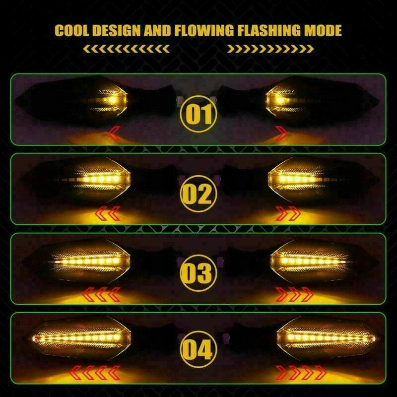 4 x Amber Blue LED Indicators Blinkers Yamaha Honda Suzuki Hyosung - TDRMOTO